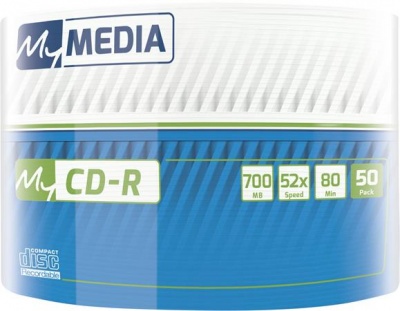 CD-R lemez, 700MB, 52x, 50 db, zsugor csomagolás, MYMEDIA (by VERBATIM)