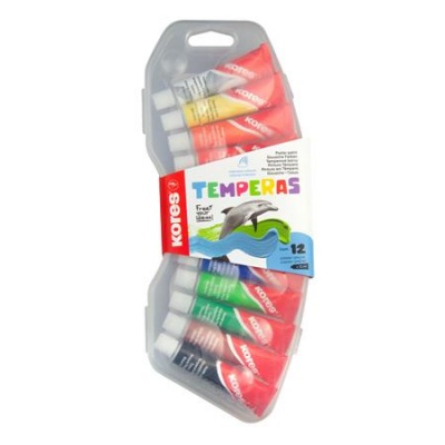 Tempera készlet, 12 ml, KORES, 12 különböző szín