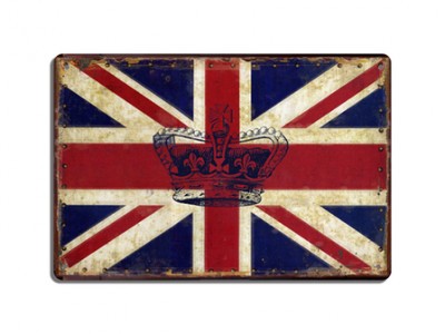 Retro dekor fémtábla, British Flag, Méret:20x30cm