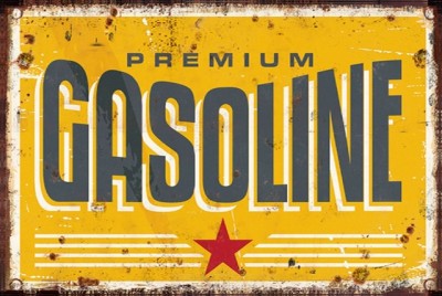 Retro dekor fémtábla, PREMIUM GASOLINE, Méret:20x30cm