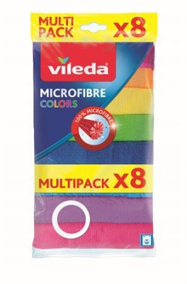 Törlőkendő mikroszállal, VILEDA "Colors", 8 darabos